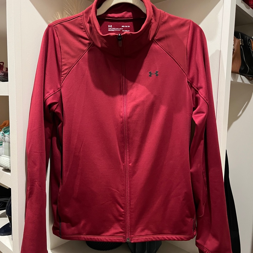 Under Armour Red Utility Jacket with Stand-Up Collar